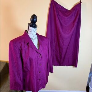 Talbots 2 pc Silk Suit size 18 purple